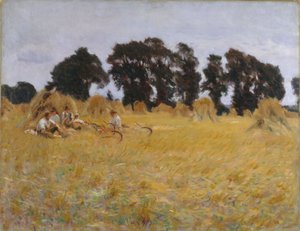 Erntearbeiter ruhen sich in einem Weizenfeld aus, 1885