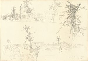 Soldaten in einer verwüsteten Landschaft [recto], 1918 von John Singer Sargent