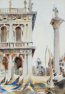 Die Ecke der Libreria mit der Säule des Heiligen Theodor, Venedig, 1904 von John Singer Sargent