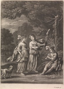 Pastorale Szene mit einem Schalmei-Spieler von John Smith