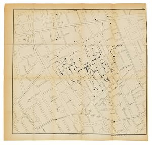 Eine Karte aus "Über die Art der Übertragung der Cholera", 1855