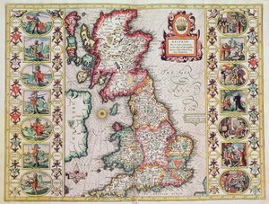 Britannien, wie es zur Zeit der englischen Sachsen, insbesondere während ihrer Heptarchie, aufgeteilt war