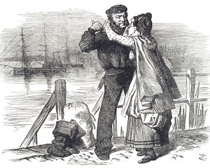 Ehrung eines Seemanns für Samuel Plimsoll für seine Arbeit als Abgeordneter von Derby zur Regulierung der Beladung und Seetüchtigkeit von Handelsschiffen von John Tenniel