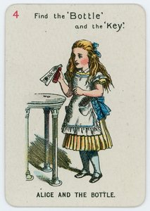 Alice und die Flasche von John Tenniel