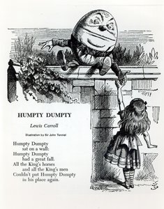 Humpty Dumpty, Illustration zum Kinderreim von Lewis Carroll (1832-98)