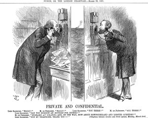 Privat und vertraulich, Eröffnung der anglo-französischen Telefonleitung, 1891 von John Tenniel