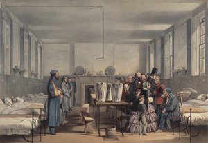 Königin Victoria und Prinz Albert besuchen im Krimkrieg verwundete Soldaten im Brompton Hospital, Chatham, 1855