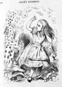 Die Spielkarten - in „Die Kinderstube“ „Alice im Wunderland“ von Lewis Carroll, Illustration der Erstausgabe von John Tenniel (1820-1914)
