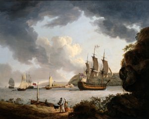 Ein Flaggschiff eines Admirals der Weißen in Plymouth Sound