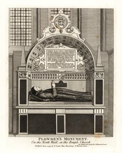 Edmund Plowdens Denkmal an der Nordwand in der Temple Church von John Thomas Smith