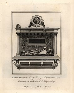 Grabfigur oder Lady Arabella, Gräfin Witwe von Nottingham, im Chor von St. Mary le Savoy