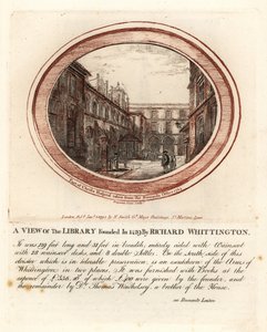 Bibliothek gegründet 1429 von Richard Whittington, im Christs Hospital, London von John Thomas Smith