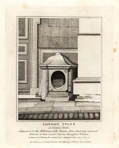 London Stone in der Cannon Street, angeblich der Meilenstein oder Milliarium der Römer