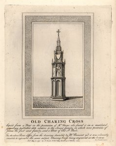 Altes Charing Cross, eines von 12 mittelalterlichen Eleanor-Kreuzen, errichtet in den 1290er Jahren bis zu seiner Entfernung im Jahr 1647