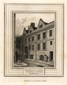 Der Haupteingang zur Leathersellers Hall, abgerissen 1799 von John Thomas Smith