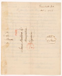 Brief von John Trumbull (1756-1843) an Präsident Madison vom 1. Okt. 1823 von John Trumbull