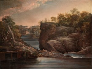 Norwich Falls (oder Die Wasserfälle des Yantic bei Norwich) von John Trumbull