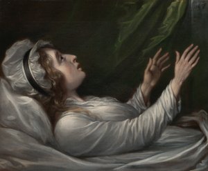 Sarah Trumbull auf ihrem Sterbebett von John Trumbull