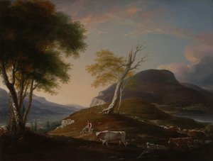 Blick auf den West Mountain bei Hartford von John Trumbull