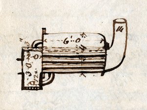 Detail der Rocket, Seitenansicht, aus Rastricks Notizbuch, 1829 von John Urpeth Rastrick