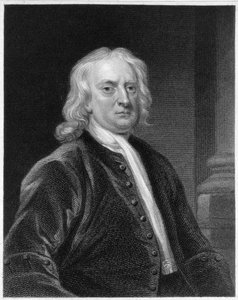 Porträt von Sir Isaac Newton, graviert von Edward Scriven