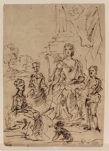 Skizze für eine Familienporträtgruppe, 1730