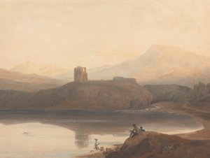 Llanberis-See, mit Schloss Dolbadern von John Varley