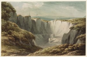 Die Zinnmine in Carclaise, Cornwall, um 1800 von John Warwick
