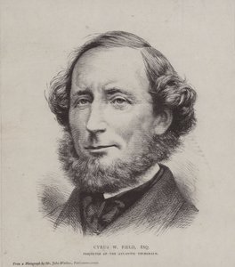Cyrus West Field, amerikanischer Finanzier, der an der Verlegung des ersten transatlantischen Telegraphenkabels im Jahr 1858 beteiligt war von John Watkins
