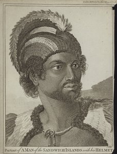 Ein Mann von den Sandwichinseln mit seinem Helm von John Webber