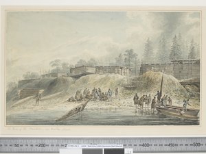 F.23 Ein Blick auf die Behausungen in Nootka Sound, ca. 1773-84