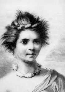 Hawaiianische Frau mit Federlei, 18. Jahrhundert von John Webber