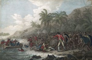 Der Tod von Kapitän James Cook am 14. Februar von John Webber