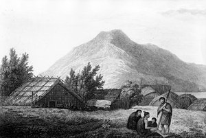 Das Innere eines Hippah in Neuseeland, Illustration aus 