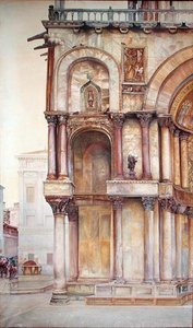 Ecke der Fassade der St. Markus Basilika, Venedig, 1870