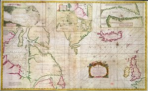 Karte der Meere und Meerenge, die die Möglichkeit einer Nordwestpassage zwischen der Hudson Bay und dem Südmeer zeigt von John Wigate