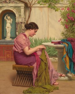 Ein Stich ist frei, oder Ein Stich in der Zeit, 1917 von John William Godward