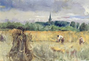 Erntefeld, Stratford-upon-Avon von John William Inchbold