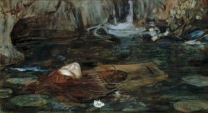 Studie für Die Nymphen finden den Kopf des Orpheus von John William Waterhouse