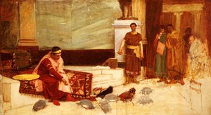 Die Favoriten des Kaisers Honorius von John William Waterhouse