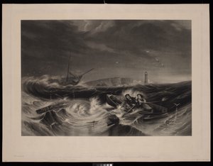 Darling und seine Tochter Grace auf dem Weg zum Wrack der Forfarshire. Wärter des Longstone-Leuchtturms auf den Farne-Inseln von John Wilson (after) Carmichael
