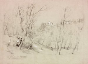 Mr. Greys Haus und Dilston Hall, Corbridge in der Ferne von John Wilson Carmichael