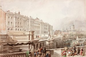 Somerset House und St. Pauls von der Waterloo-Brücke