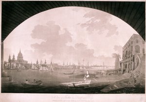 City of London von der Blackfriars Bridge, 1795 von John william Edy