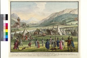 Kaiserliches russisches Lager am Neurauth in Innsbruck 1799
