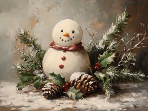 Gemütlicher Winter-Schneemann