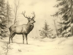 Majestätischer Winterhirsch von Jolly and Dash