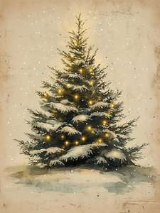 Verschneiter Weihnachtsbaum