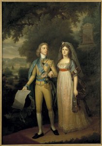 Gustav IV. Adolf von Schweden (1778-1837) und Frederica Dorothea Wilhelmina von Baden (1781-1826) (Porträt) von Jonas Forsslund