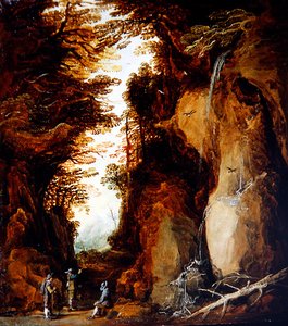 Alpenlandschaft mit Reisenden von Joos or Josse de The Younger Momper